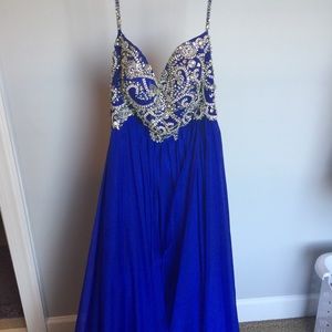 Sherri Hill royal blue prom dress